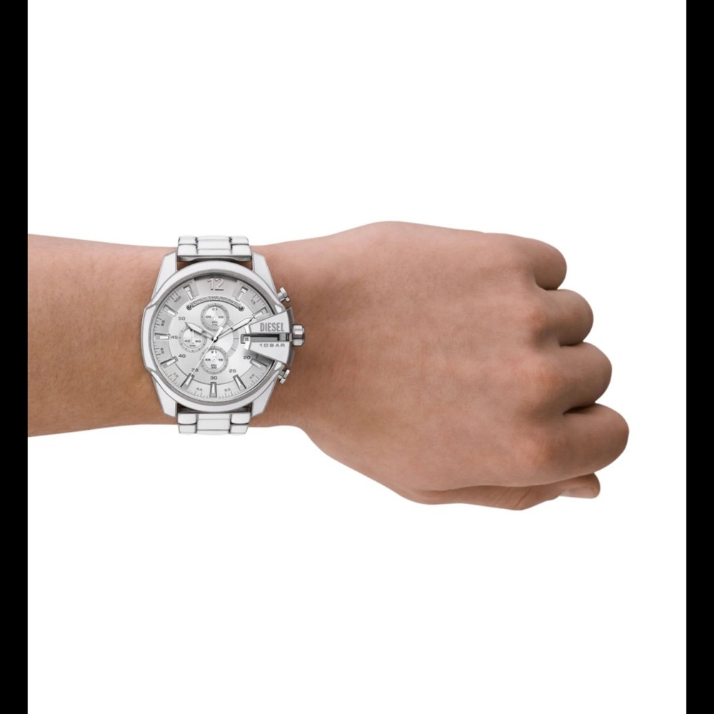 Diesel Mega Chief White & Stainless Steel Chronograph Watch DZ4660 - Picture 4 of 11